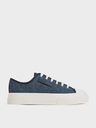 Kay Denim Low-Top Sneakers  - denim blue offers at S$ 55.9 in Charles & Keith