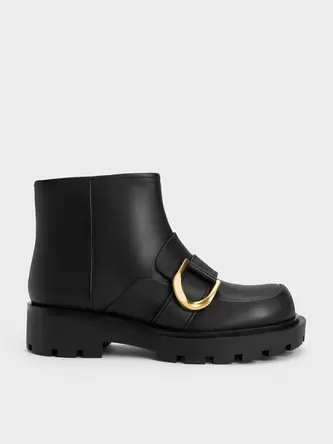 Gabine Loafer Ankle Boots  - black offers at S$ 59.5 in Charles & Keith