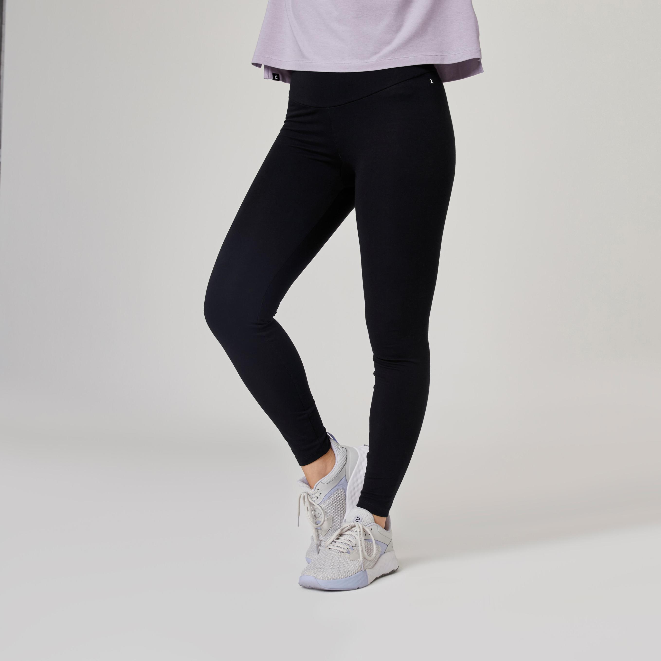 Women's Shaping Cotton Leggings - Black offers at S$ 16.9 in Decathlon