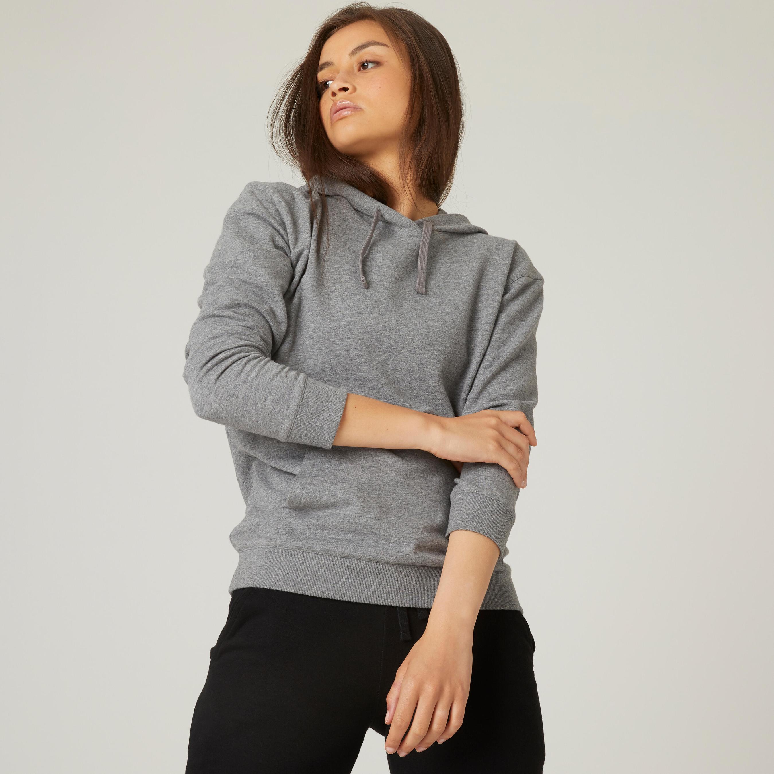 Women's Cotton Hoodie - Grey offers at S$ 14 in Decathlon