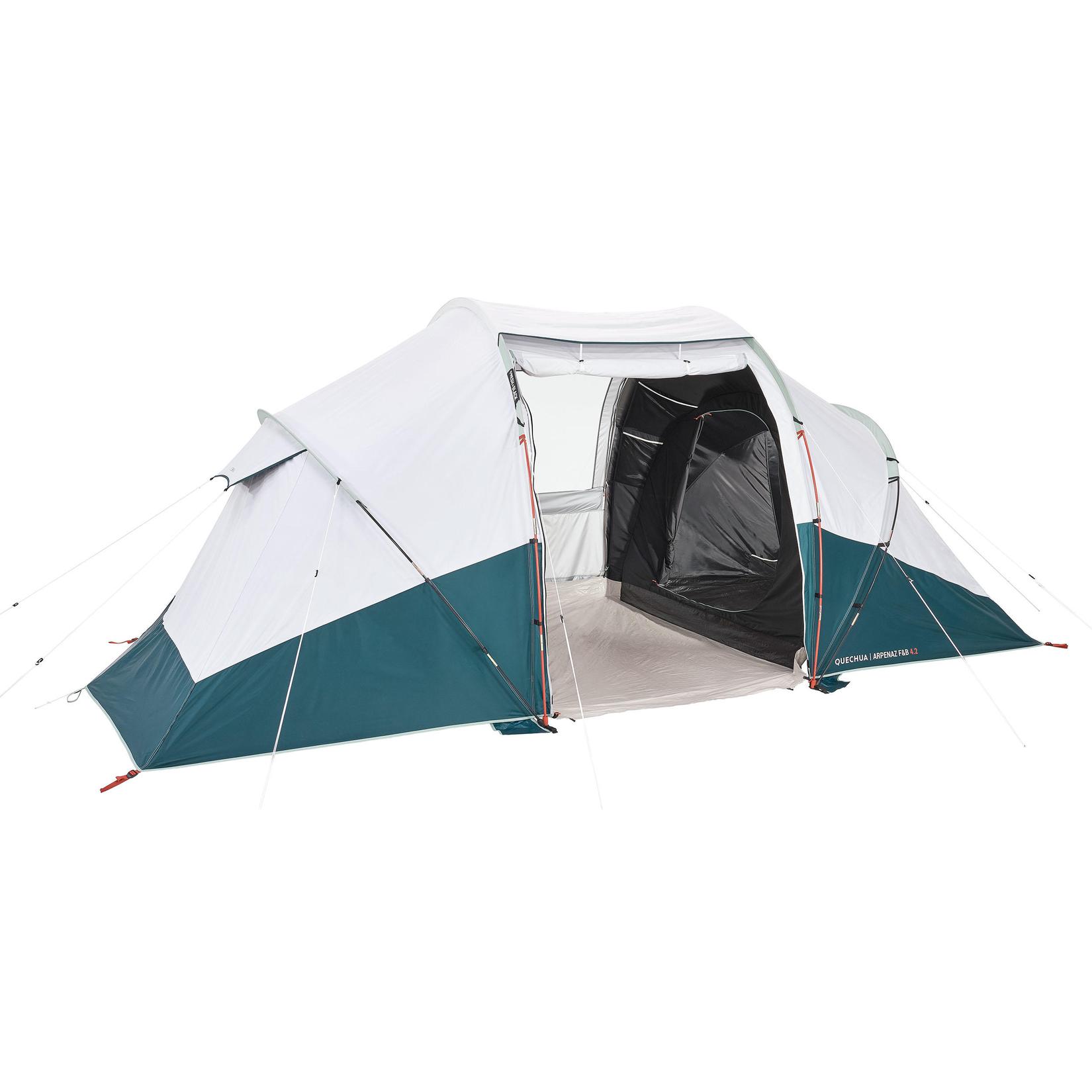 Nature Hiking 4 People 2 Bedrooms Camping Tent with Poles Quechua Arpenaz 4.2 offers at S$ 259.9 in Decathlon
