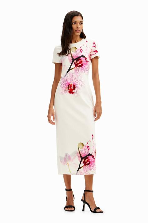 New collection M. Christian Lacroix orchid midi dress offers at S$ 209 in Desigual