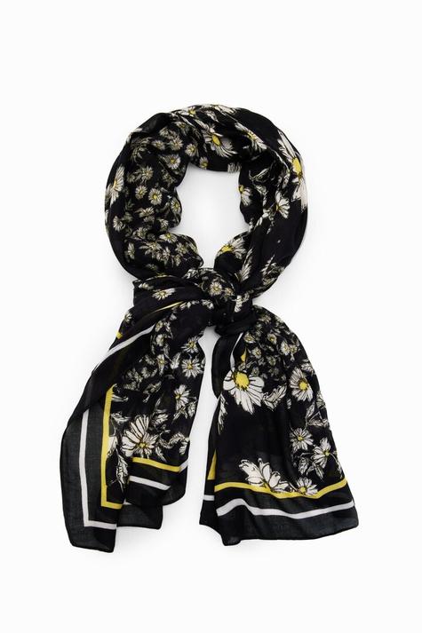 New collection Rectangular patchwork daisy foulard offers at S$ 59 in Desigual