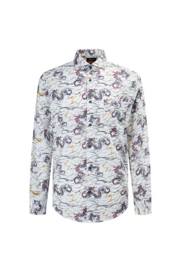 Dragon Print Casual Long Sleeve Shirt offers at S$ 39 in G2000
