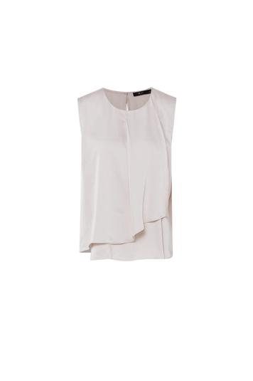 Rhonda Soft Touch Satin Round Neck Waterfall Front Blouse offers at S$ 49 in G2000