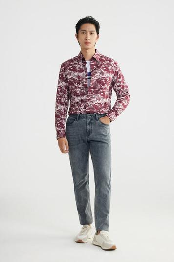 Fish Print Casual Long Sleeve Shirt offers at S$ 39 in G2000