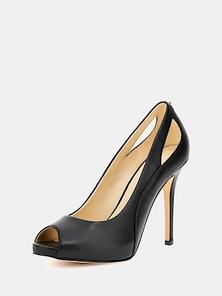 Civina leather peep-toe court shoes offers at S$ 135 in Guess