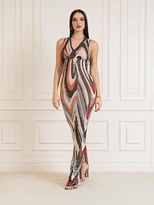 Marciano geometric print long dress offers at S$ 240 in Guess