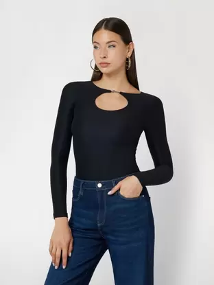 Cut-out stretch top offers at S$ 30 in Guess