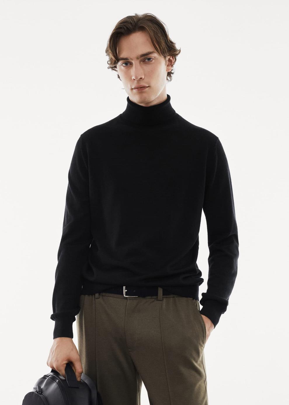 100% merino wool turtleneck sweater offers at S$ 89.9 in HE by Mango