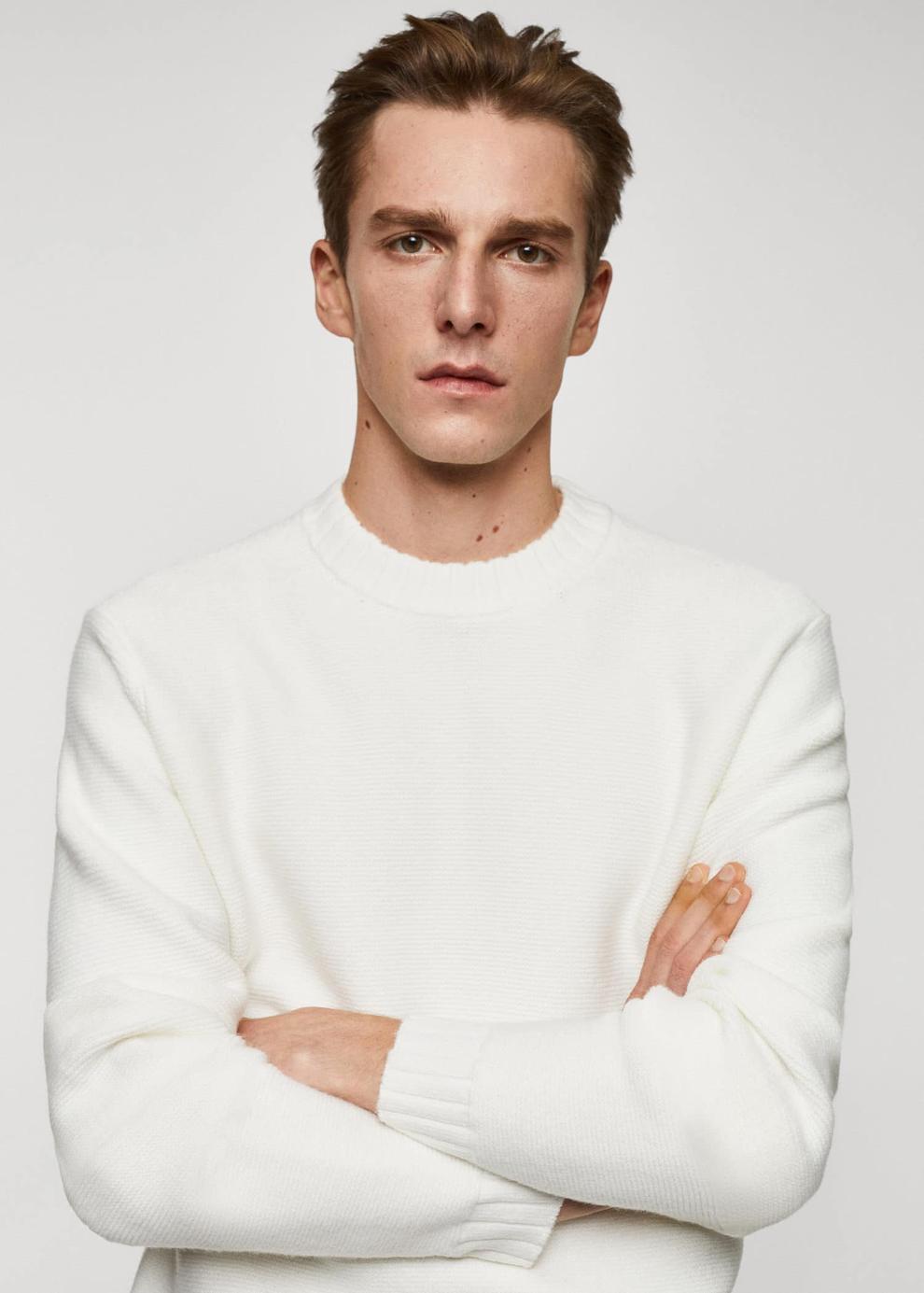 Knitted sweater with ribbed details offers at S$ 89.9 in HE by Mango