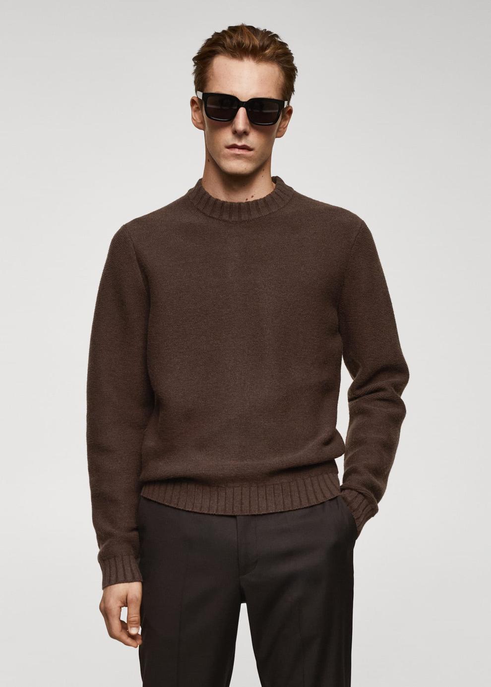 Knitted sweater with ribbed details offers at S$ 89.9 in HE by Mango