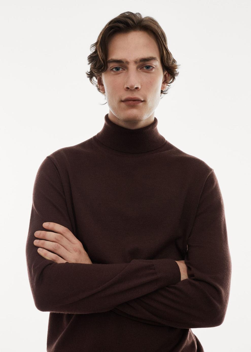 100% merino wool turtleneck sweater offers at S$ 89.9 in HE by Mango