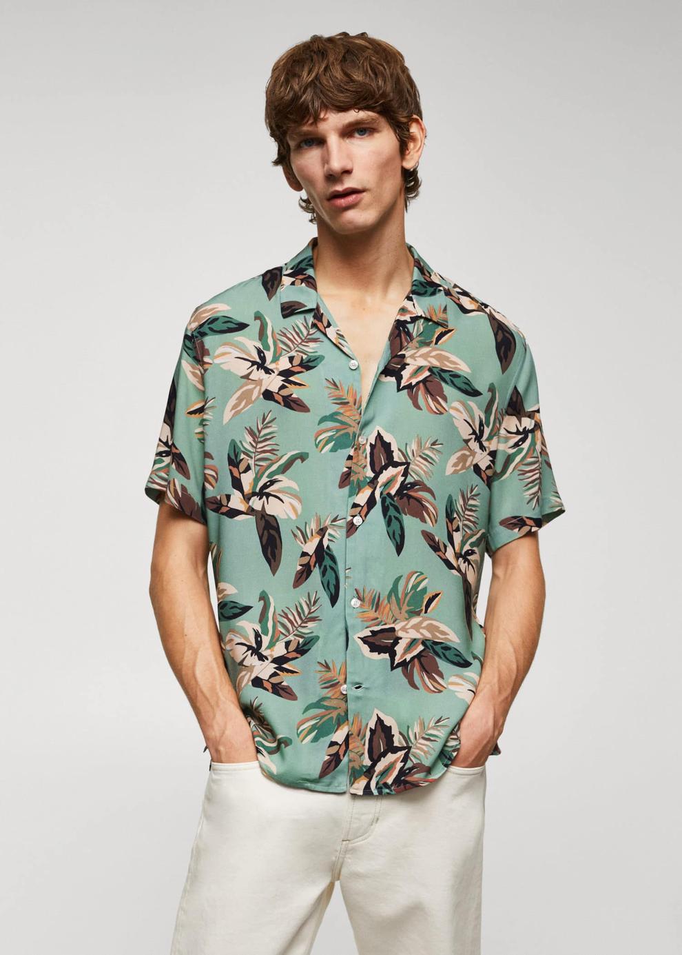 Regular fit floral print shirt offers at S$ 59.9 in HE by Mango