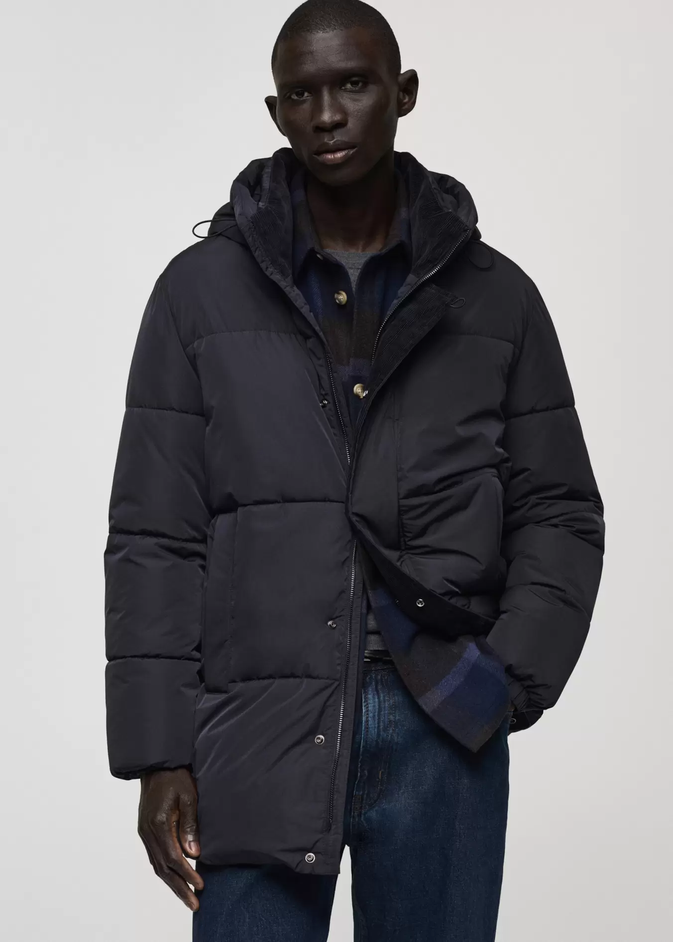 Water-repellent hooded quilted anorak offers at S$ 219.9 in HE by Mango