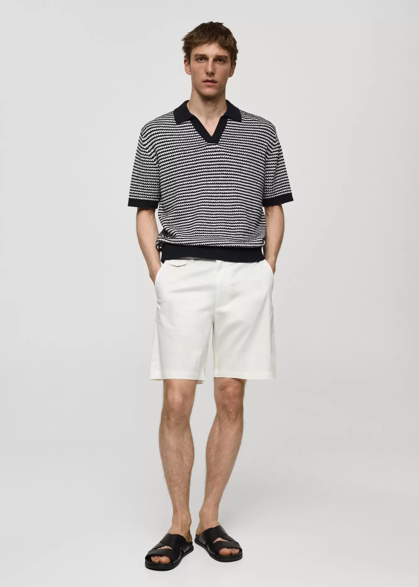 Slim fit cotton Bermuda shorts offers at S$ 39.9 in HE by Mango