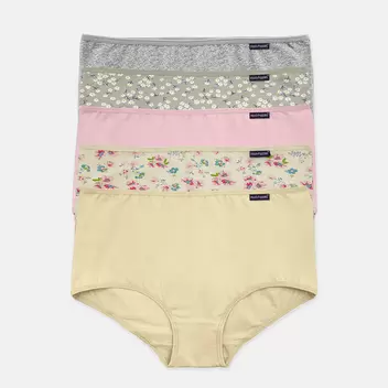 5pcs Ladies' Panties Flower Print | Cotton Spandex | Maxi | HLU449222 offers at S$ 22.9 in Hush Puppies