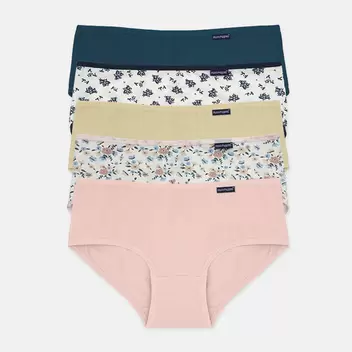 5pcs Ladies' Panties Flower Print | Cotton Spandex | Midi | HLU449221 offers at S$ 22.9 in Hush Puppies