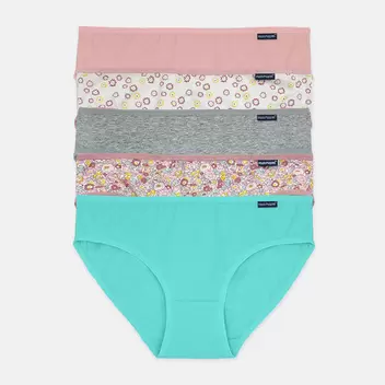 5pcs Ladies' Panties Flower Print | Cotton Spandex | Mini | HLU449220 offers at S$ 22.9 in Hush Puppies