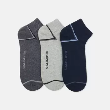 3prs Men Big Foot Ankle Socks | Cotton Elastane | HMS351194 offers at S$ 13.9 in Hush Puppies