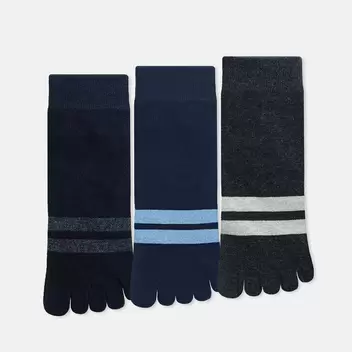 3prs Men Ankle Length Toe Socks | Cotton Elastane | HMS459336 offers at S$ 18.9 in Hush Puppies