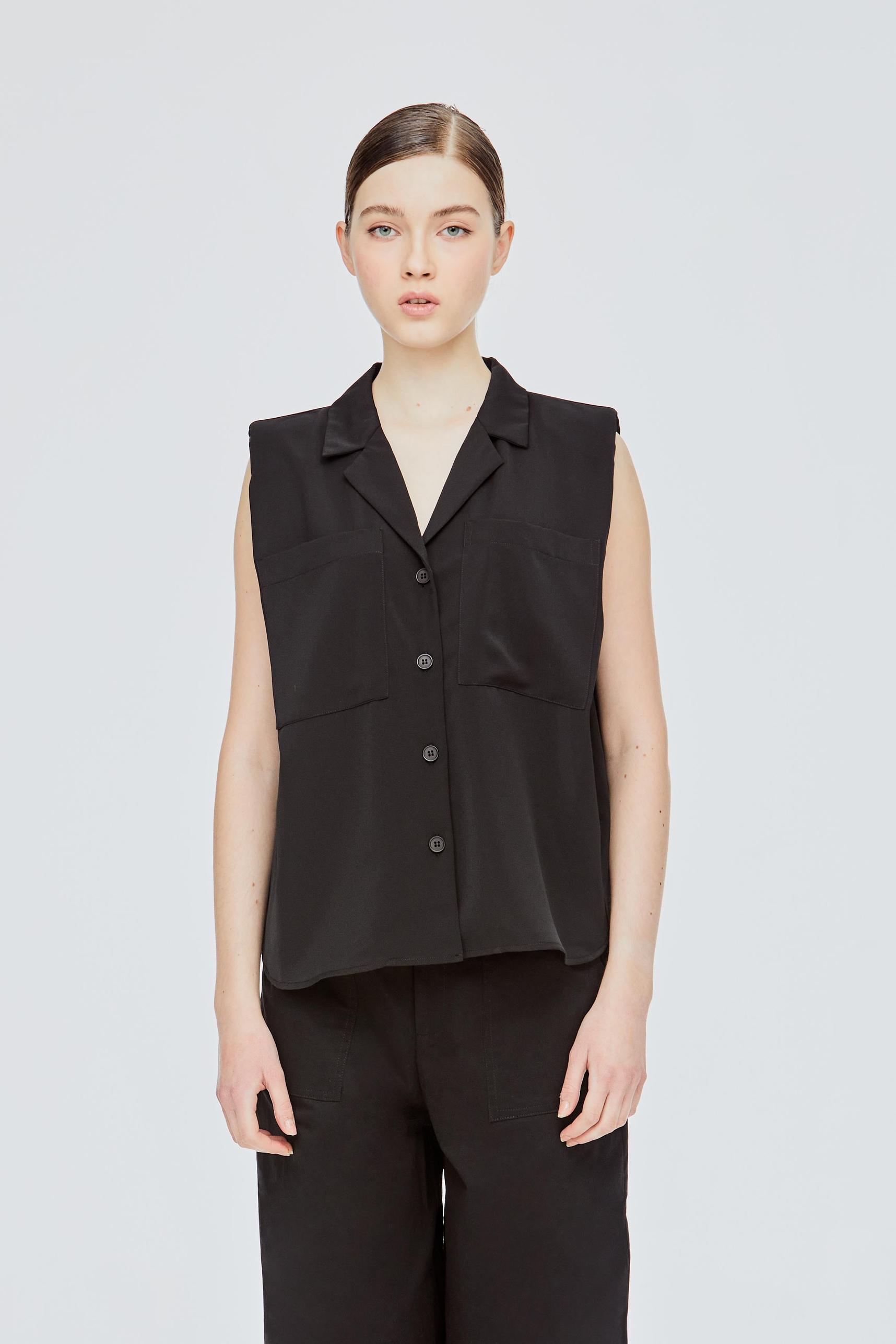 Notched Lapel Vest Blouse offers at S$ 29.9 in Iora