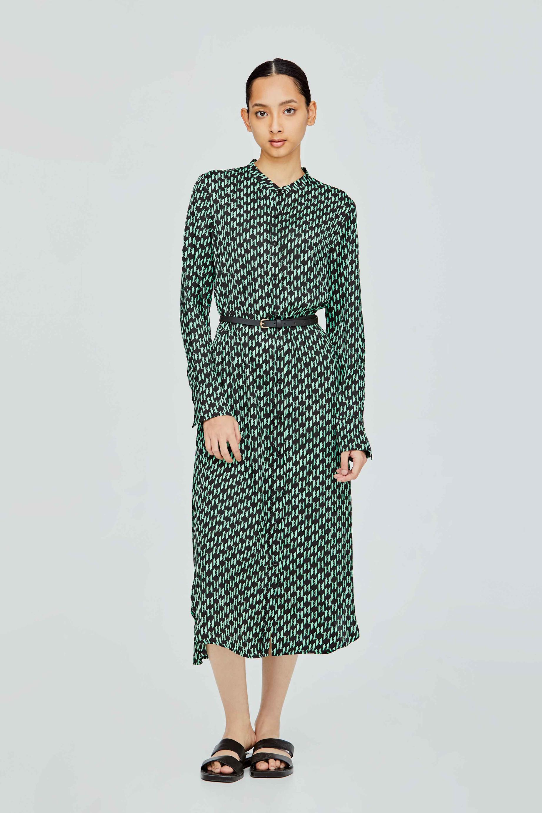 Button Down Pattern Shirt Dress offers at S$ 49.9 in Iora