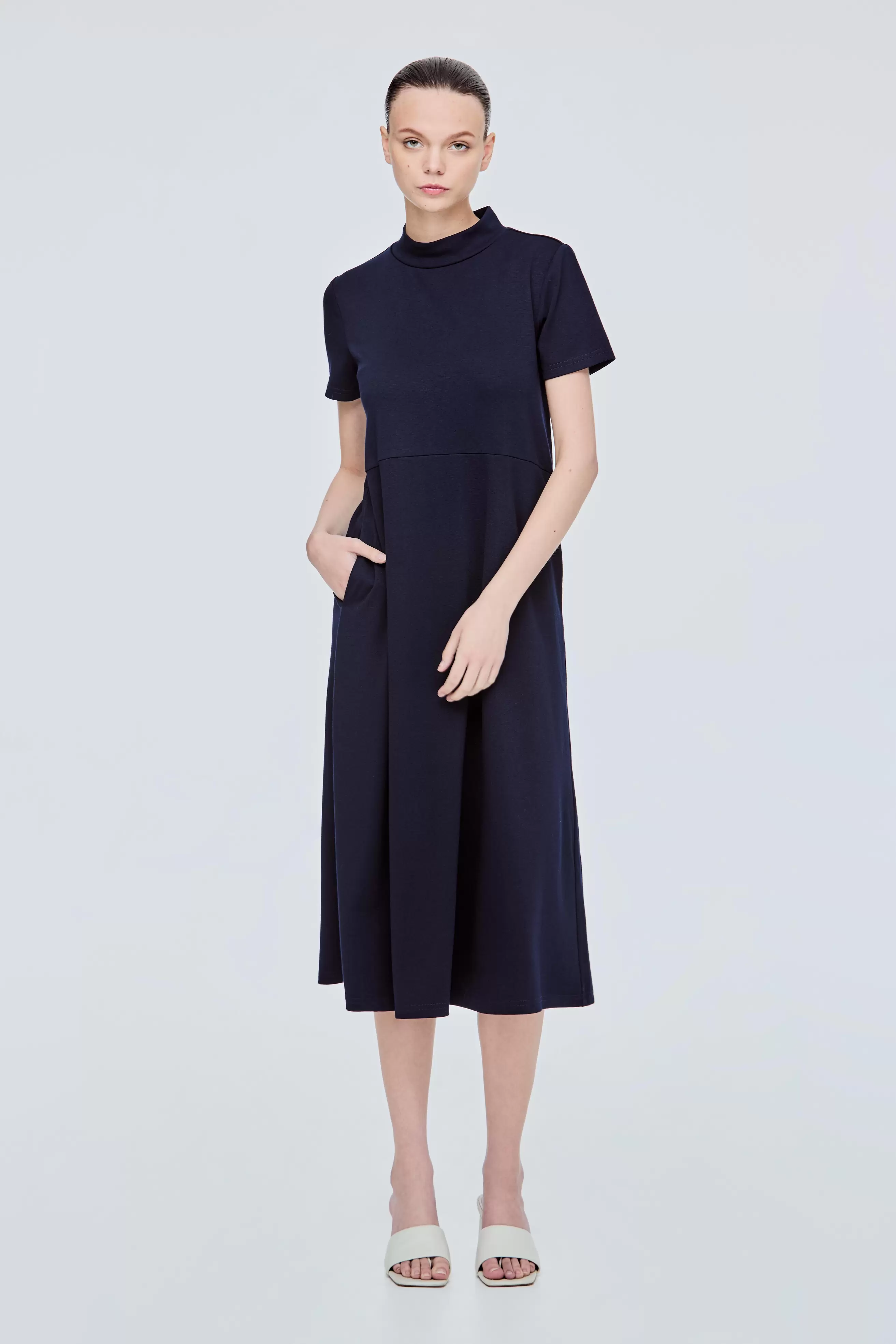 Basic High Neck Midi Dress offers at S$ 29.9 in Iora