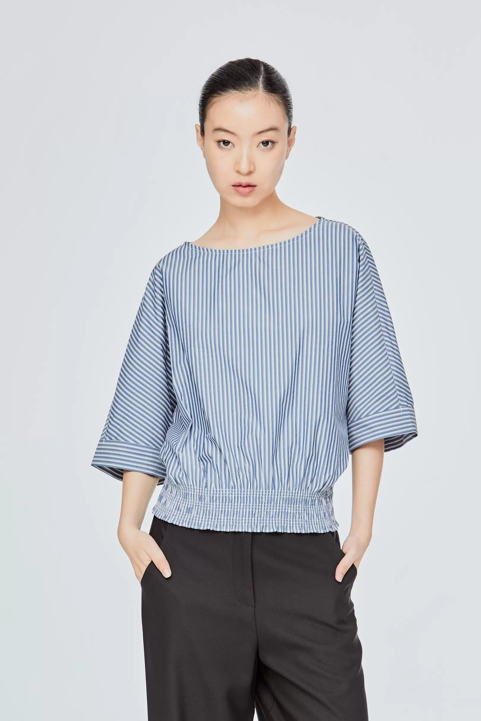 Smocked Stripes Magyar Top offers at S$ 29.9 in Iora