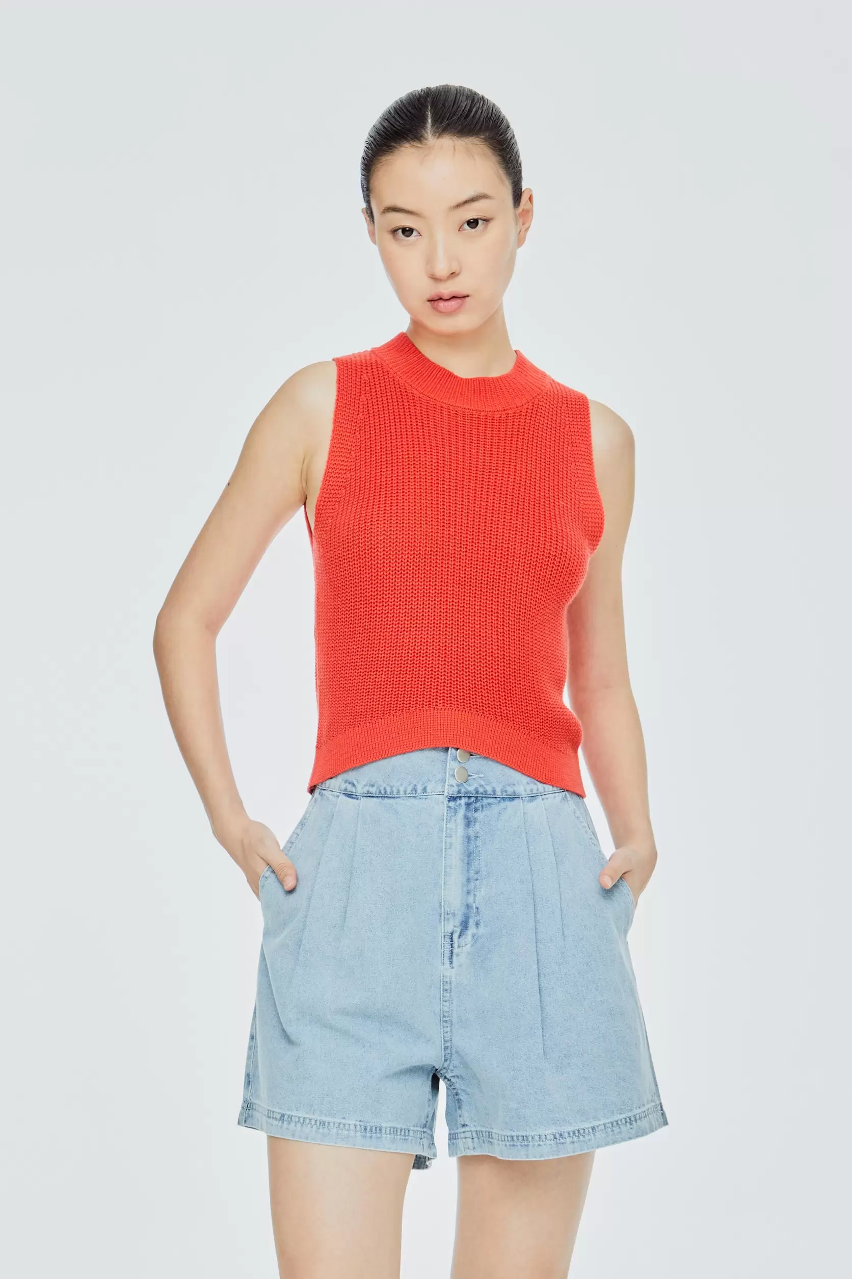 Contrast Neck Knit Top offers at S$ 29.9 in Iora