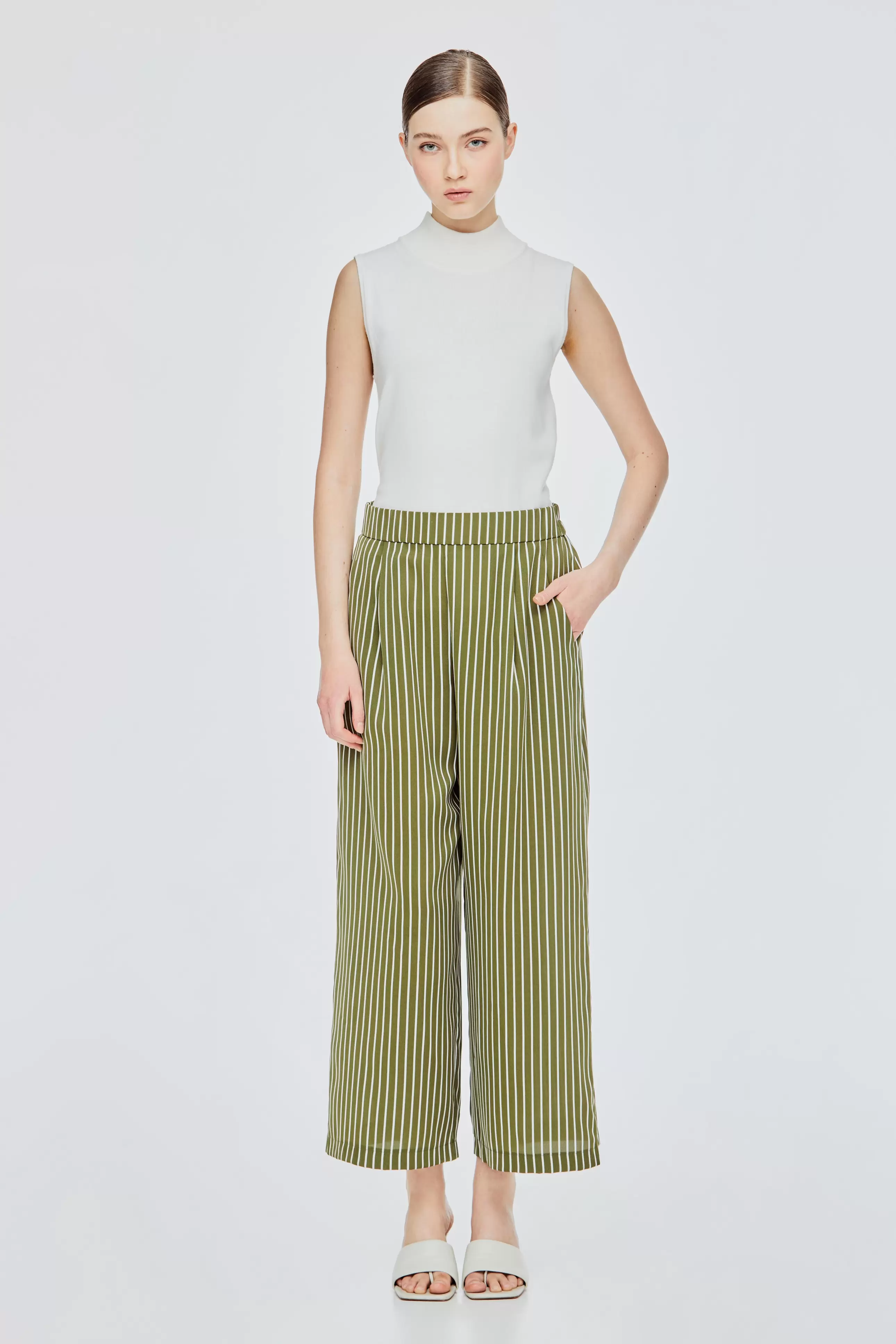 Wide Leg Pin Stripe Trousers offers at S$ 33.9 in Iora