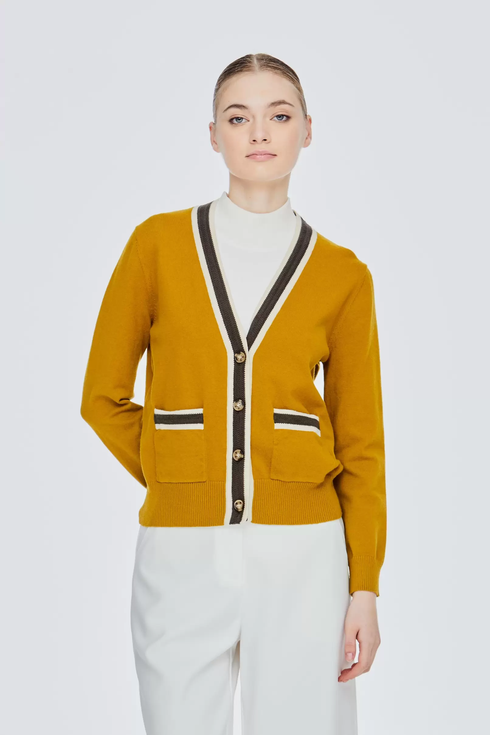 Contrast Knit Cardigan offers at S$ 33.9 in Iora