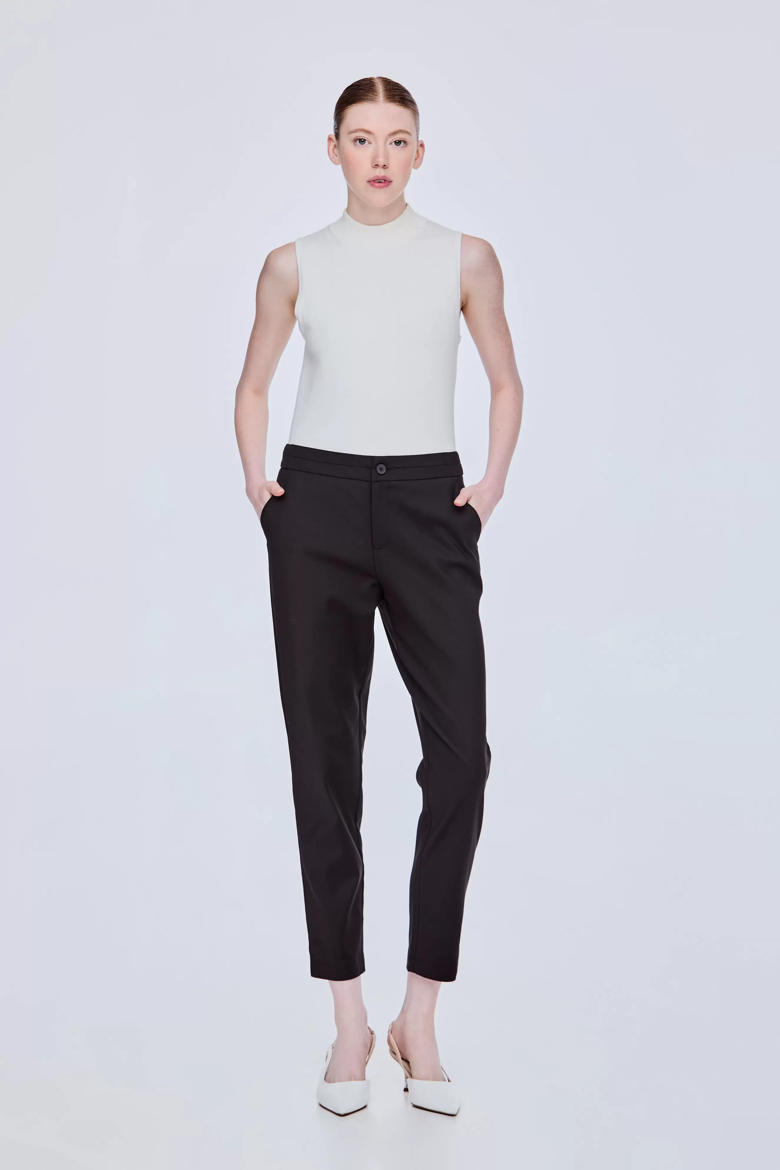 Double Waist Band Detail Tapered Pants offers at S$ 33.9 in Iora