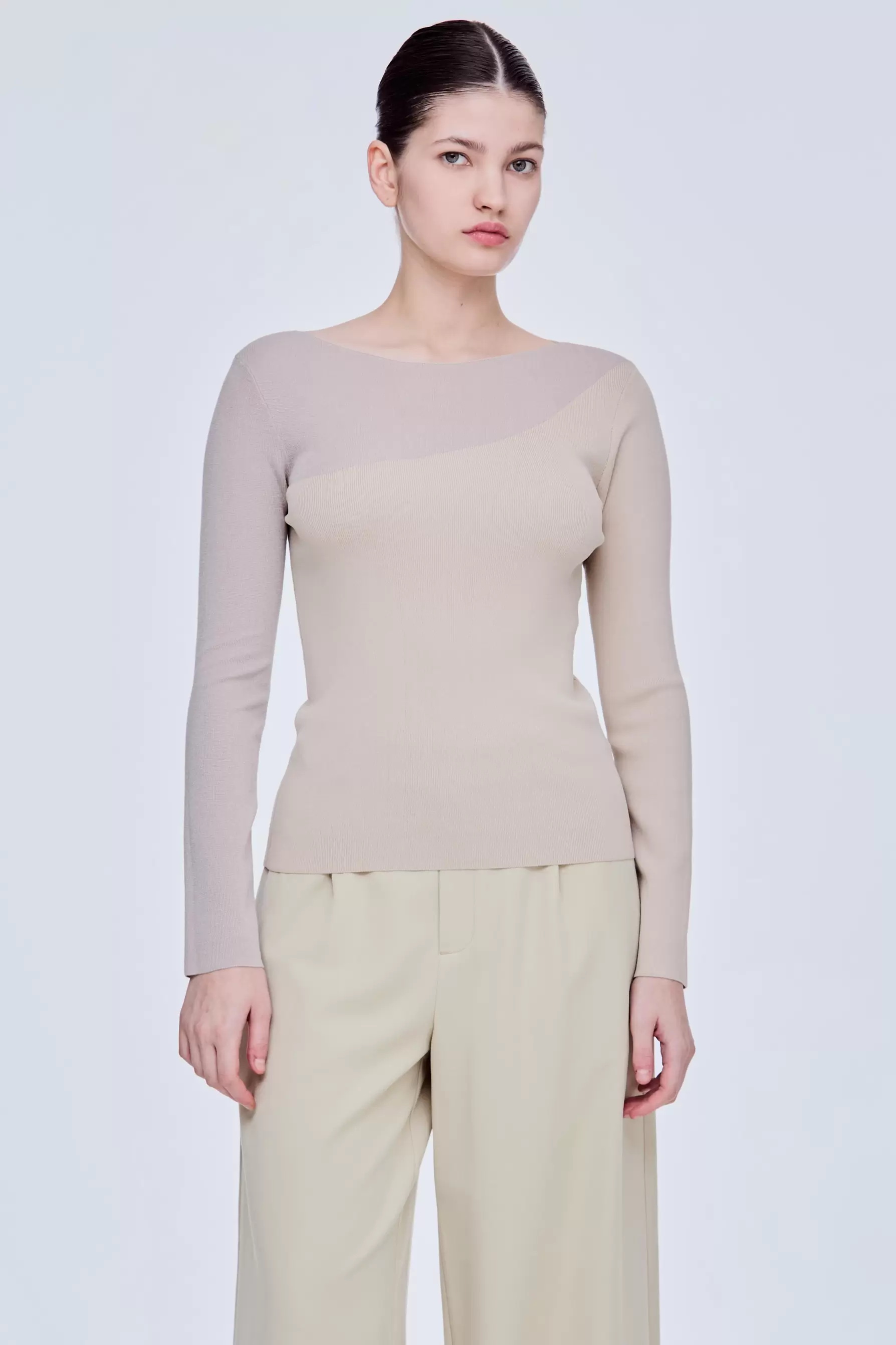 Asymmetrical Mesh Long Sleeve Knit offers at S$ 33.9 in Iora