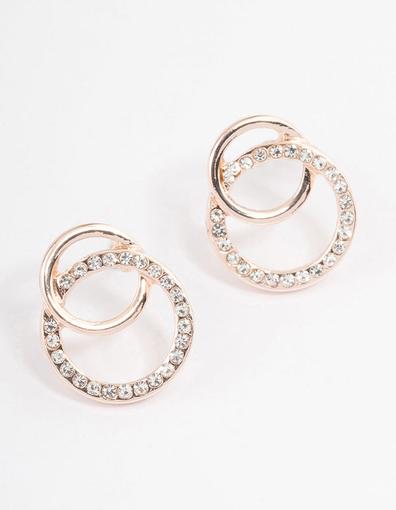Rose Gold Diamante & Plain Circle Stud Earrings offers at S$ 5 in Lovisa