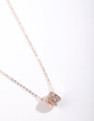 Rose Gold Diamante Ring Charm Necklace offers at S$ 5 in Lovisa
