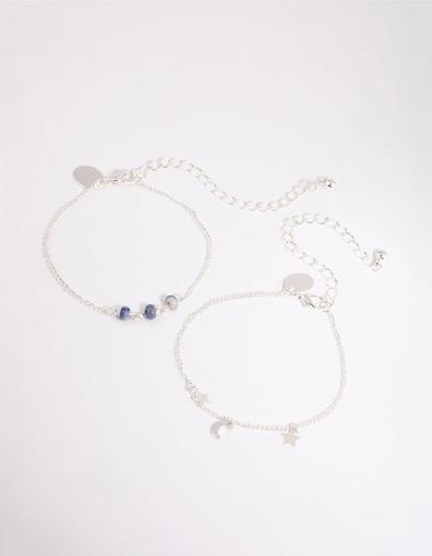 Blue Beaded Celestial Bracelet Set offers at S$ 5 in Lovisa