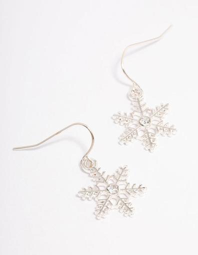 Silver Snowflake Crystal Drop Earrings offers at S$ 5 in Lovisa