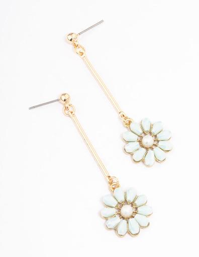 Mint Pearl Flower Bar Drop Earrings offers at S$ 5 in Lovisa