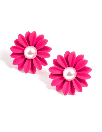 Fuchsia Daisy with Pearl Stud Earrings offers at S$ 5 in Lovisa