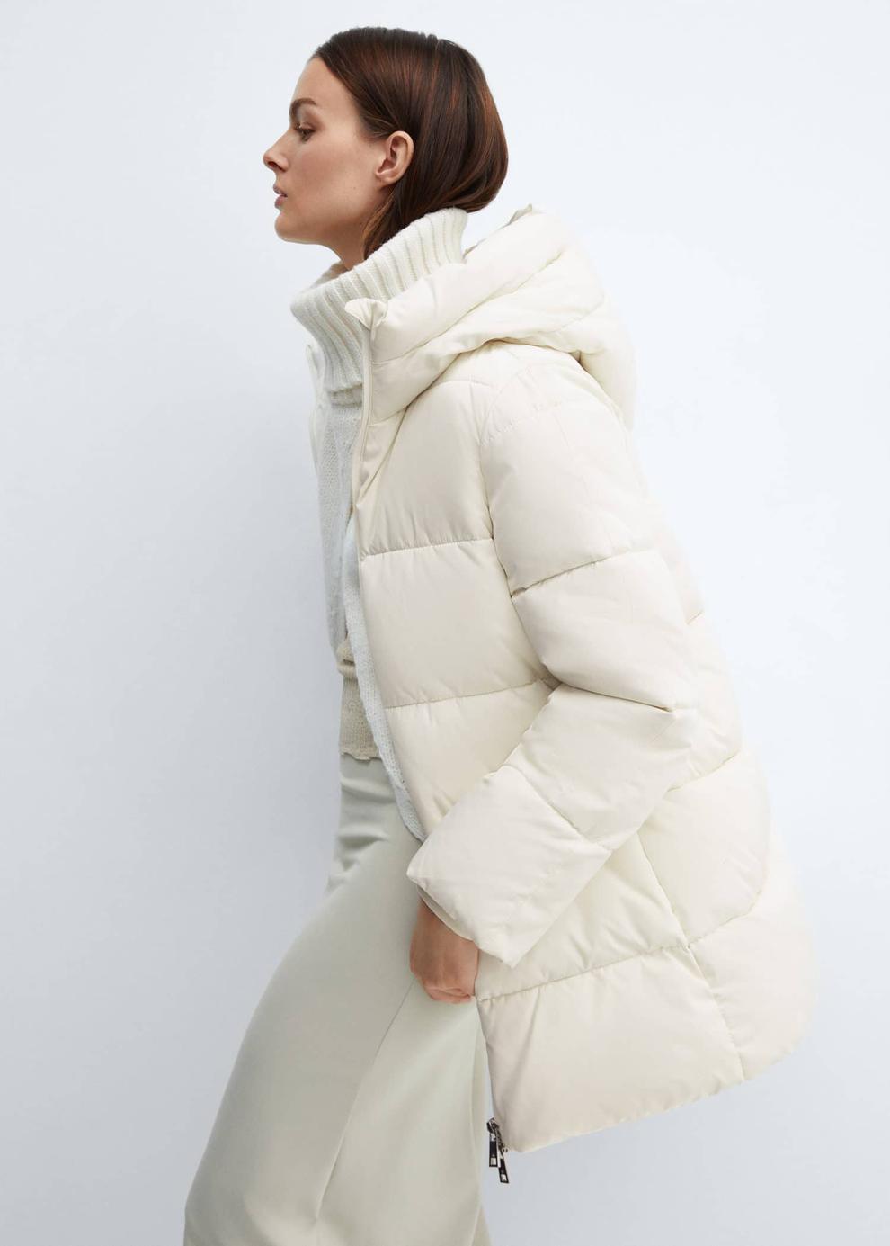 Hood quilted coat offers at S$ 89.9 in Mango