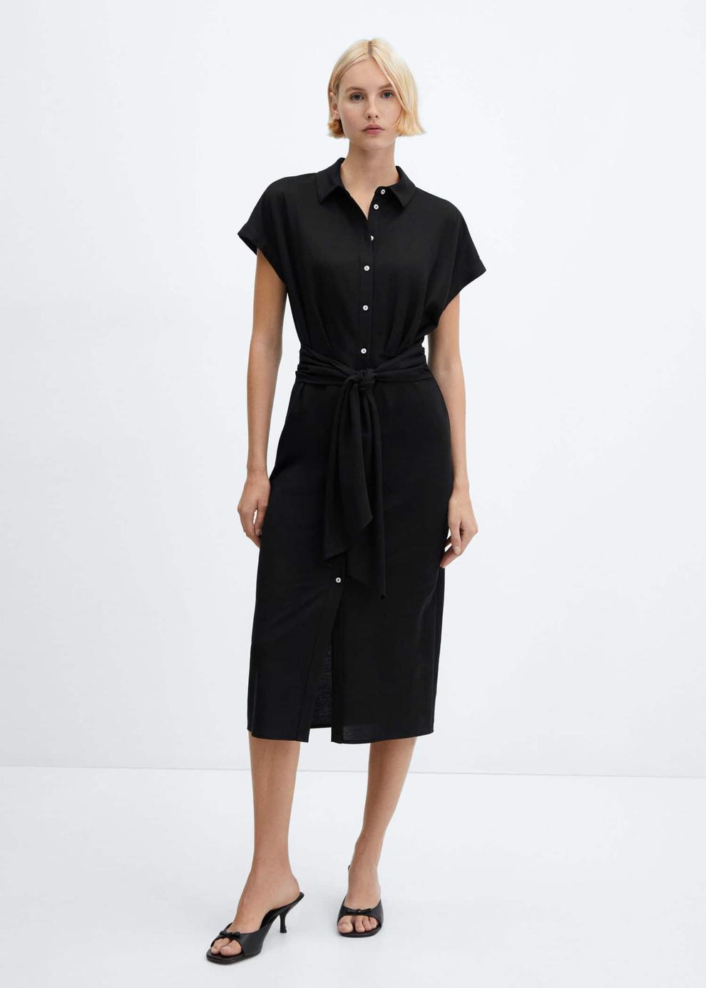 Bow shirt dress offers at S$ 64.9 in Mango