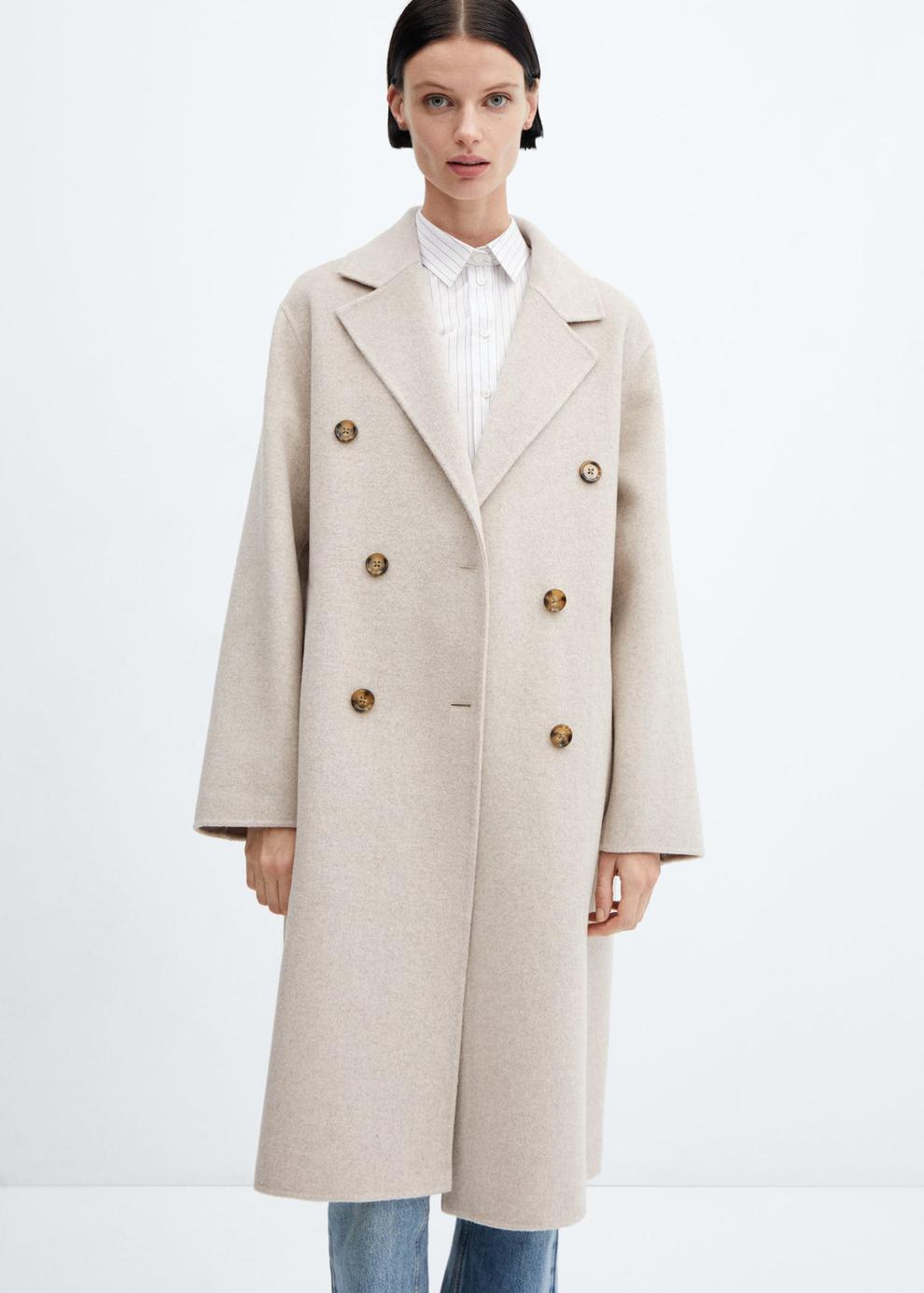 Handmade oversized wool coat offers at S$ 199.9 in Mango
