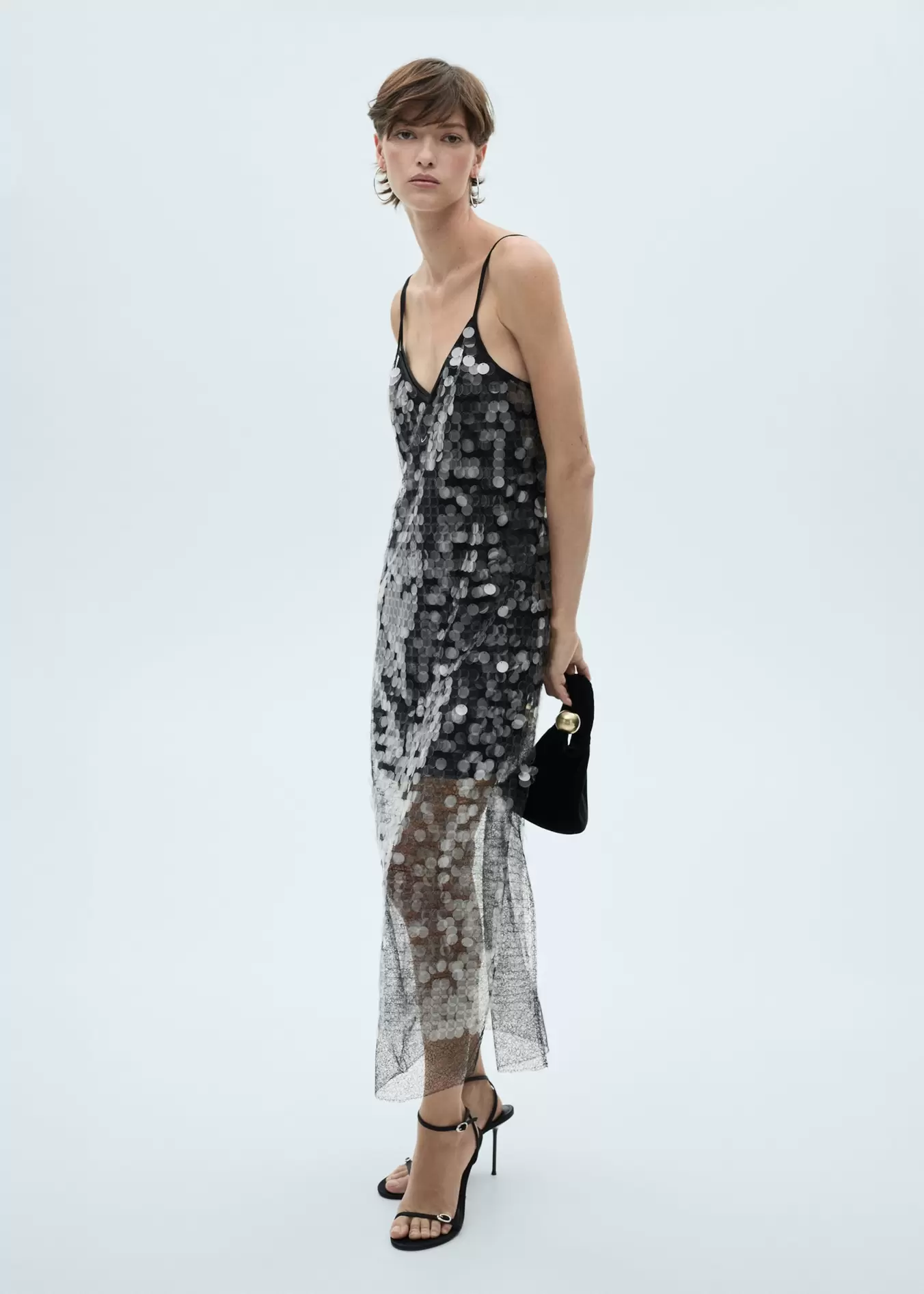 Double-layer disc dress offers at S$ 239.9 in Mango