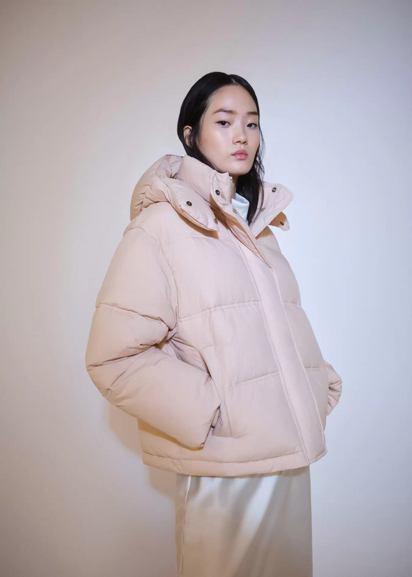 Short padded hooded anorak offers at S$ 139.9 in Mango