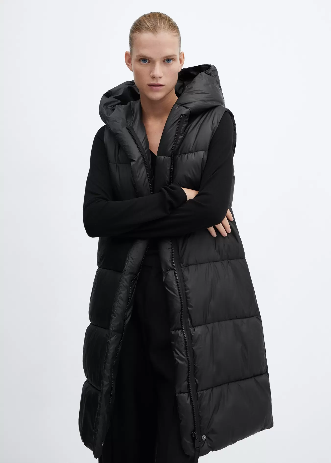 Long quilted gilet offers at S$ 75.9 in Mango