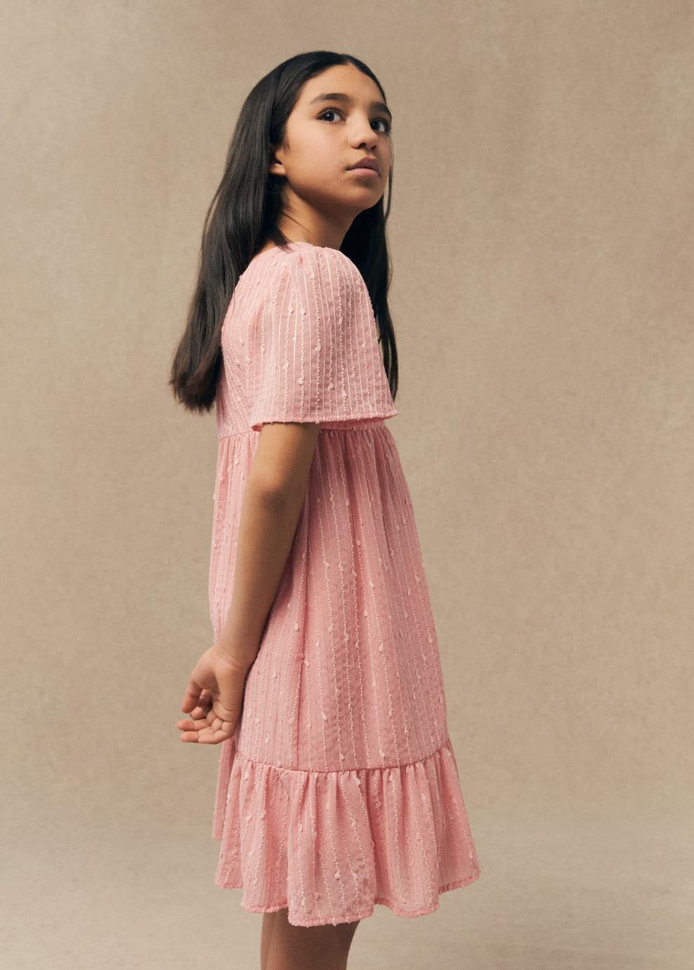 Frills embroidered dress offers at S$ 69.9 in Mango Kids