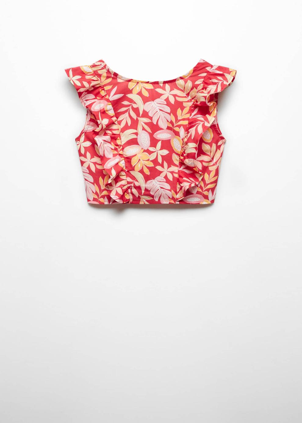 Ruffled lyocell blouse offers at S$ 34.9 in Mango Kids