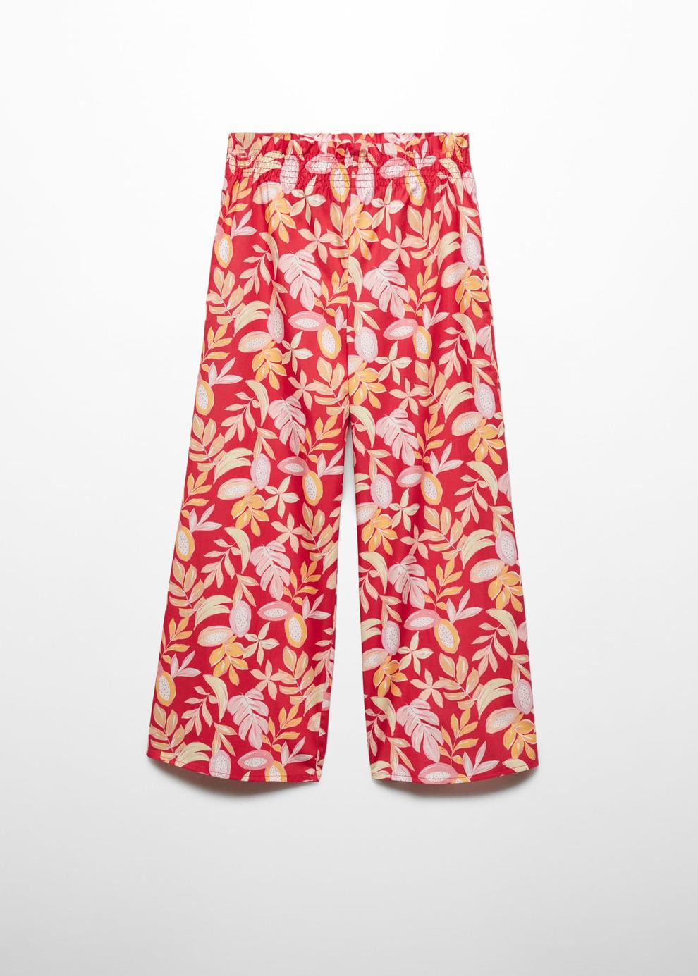 Printed straight trousers offers at S$ 39.9 in Mango Kids