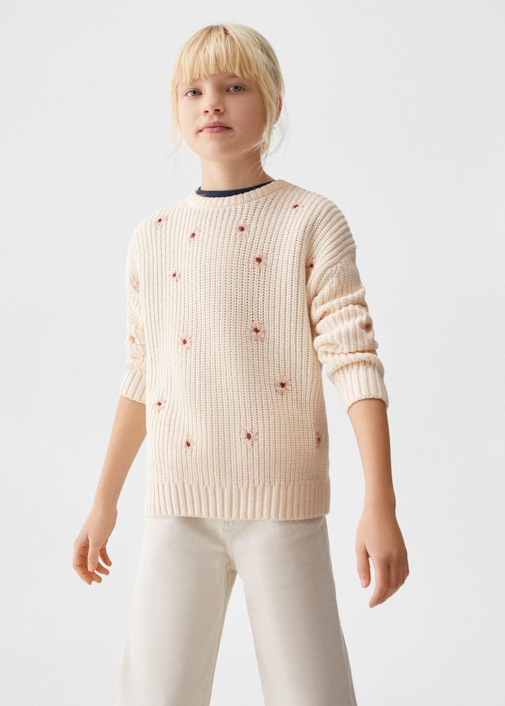 Floral embroidery sweater offers at S$ 59.9 in Mango Kids